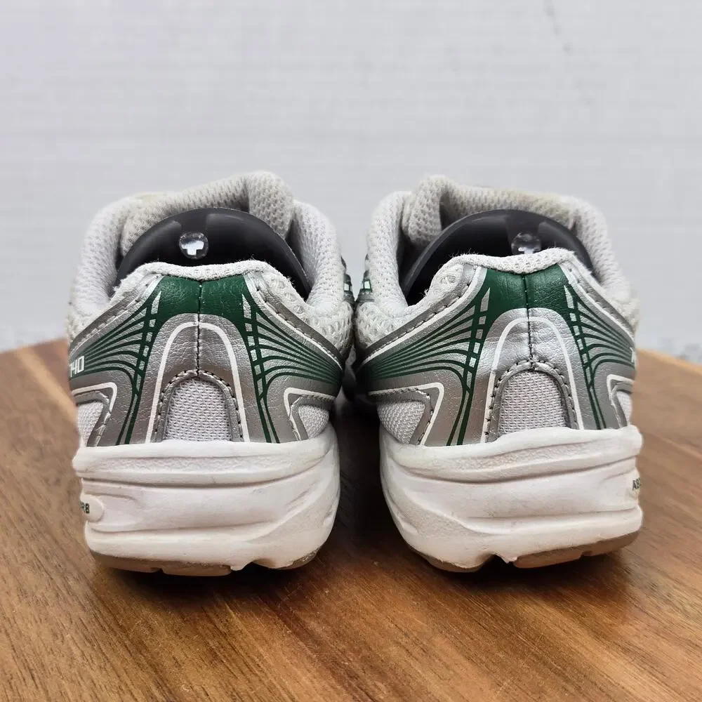 New Balance Kids 8 740 White Silver Metallic Green Casual Daily Comfort Sneaker
